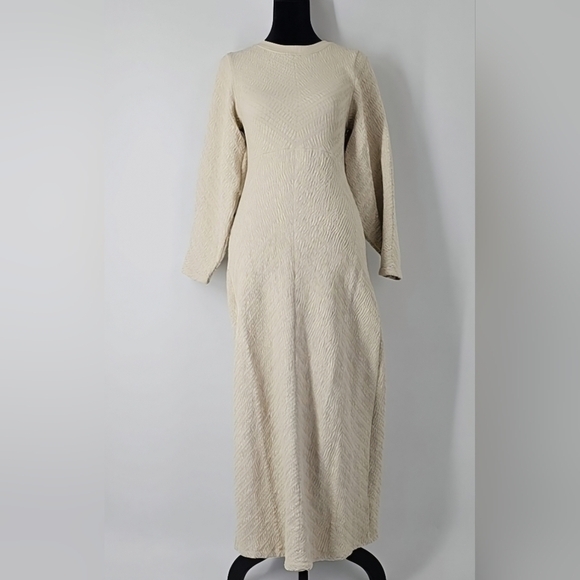 Free People Gabby Seamless Midi Dress w Back Peephole Oatmeal Color Sz:M/L - Picture 3 of 7